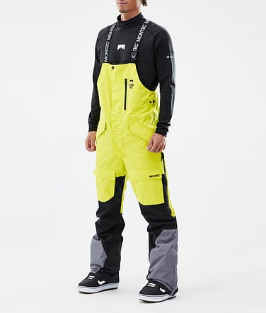 Fawk Pantalon de Snowboard Homme Bright Yellow/Black/Light Pearl