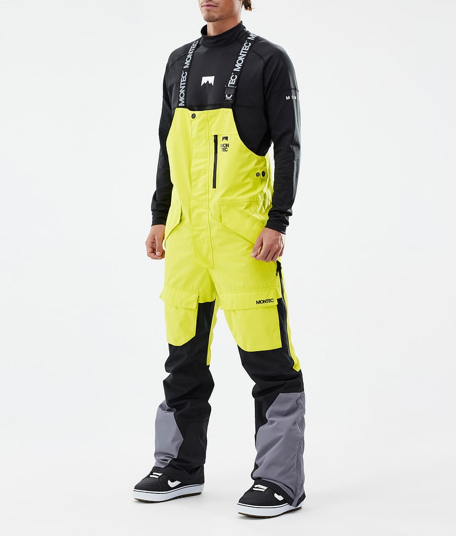 Fawk Snowboard Pants Men Bright Yellow/Black/Light Pearl