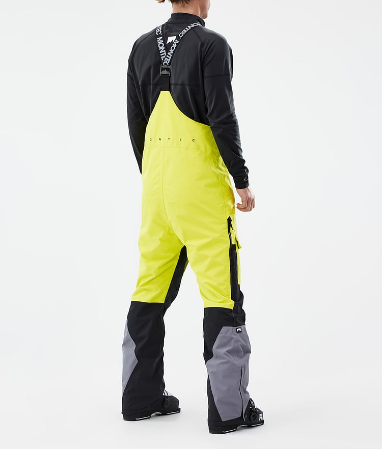 Montec Fawk Pantalones Esquí Hombre Bright Yellow/Black/Light Pearl -  Amarillo