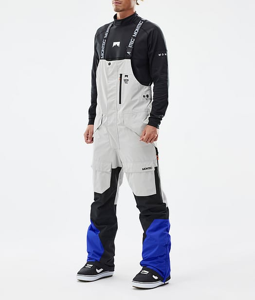 Fawk Pantalones Snowboard Hombre Light Grey/Black/Cobalt Blue