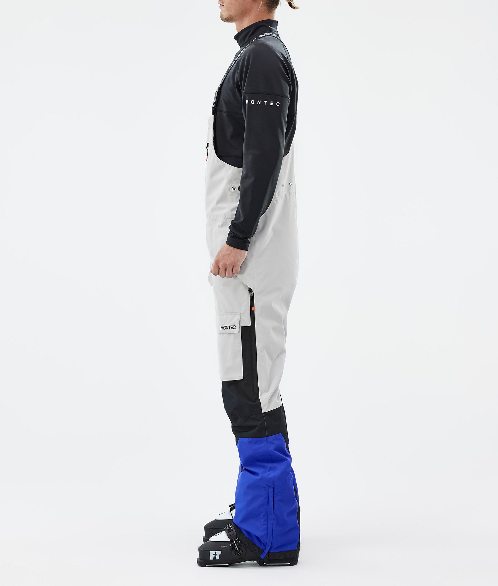 Fawk Pantalon de Ski Homme Light Grey/Black/Cobalt Blue, Image 3 sur 7