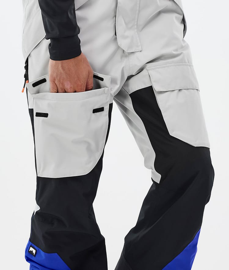 Fawk Pantalon de Snowboard Homme Light Grey/Black/Cobalt Blue, Image 7 sur 7
