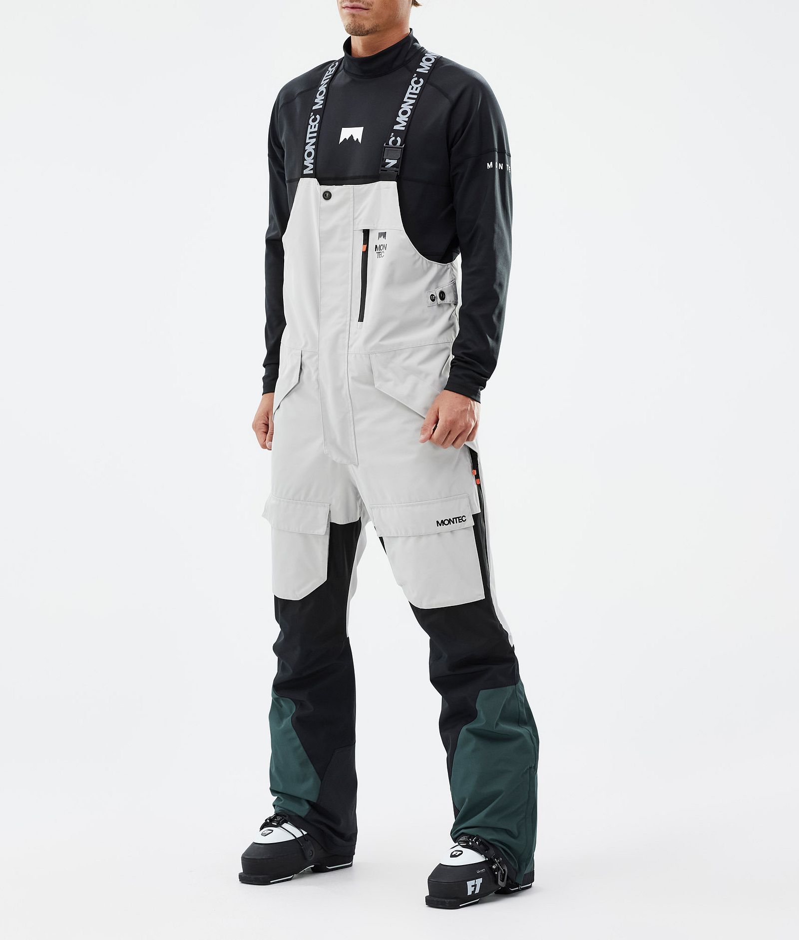 Montec Fawk Men's Ski Pants Light Grey/Black/Dark Atlantic