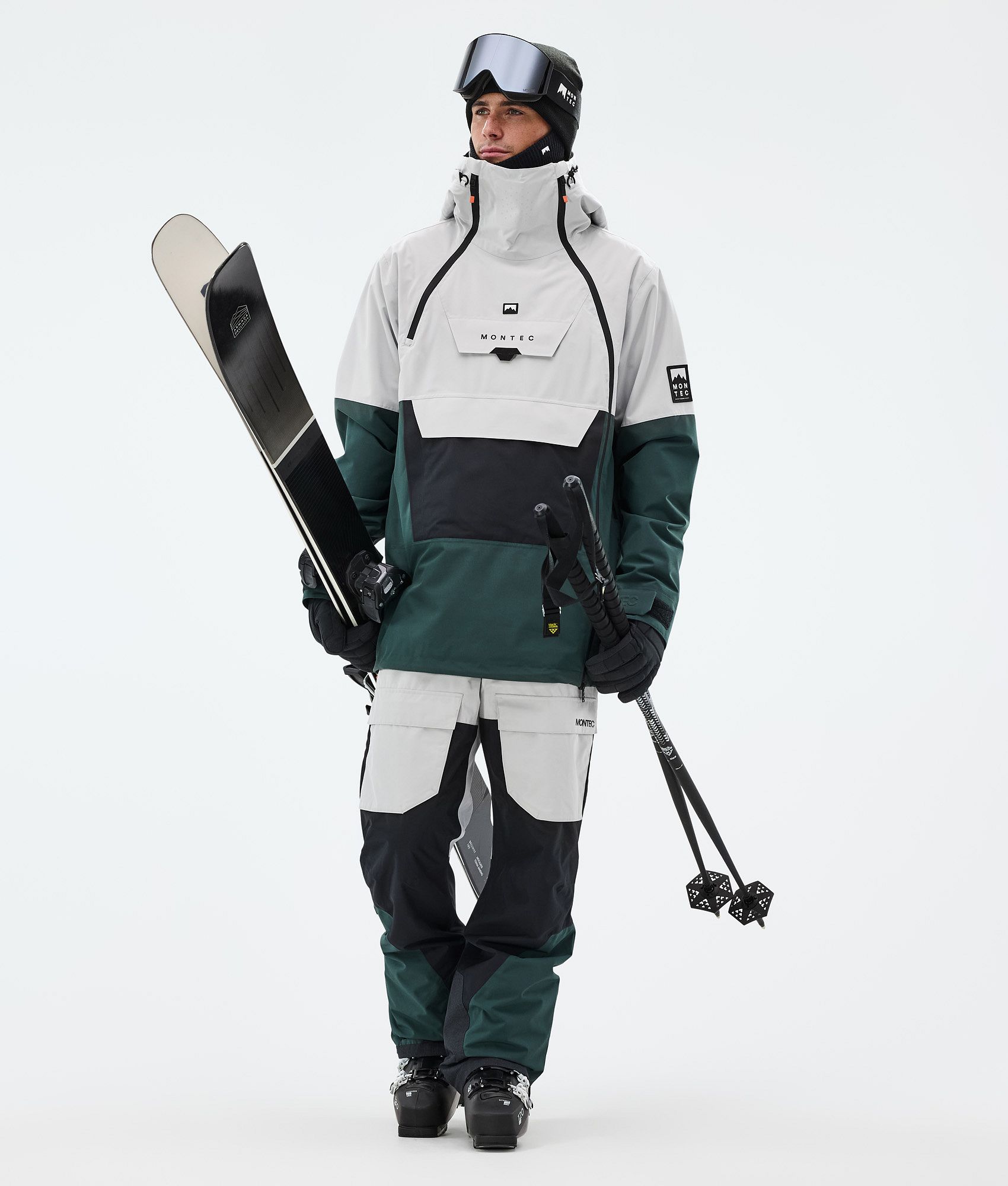 Montec Fawk スキーパンツ メンズ Light Grey/Black/Dark Atlantic