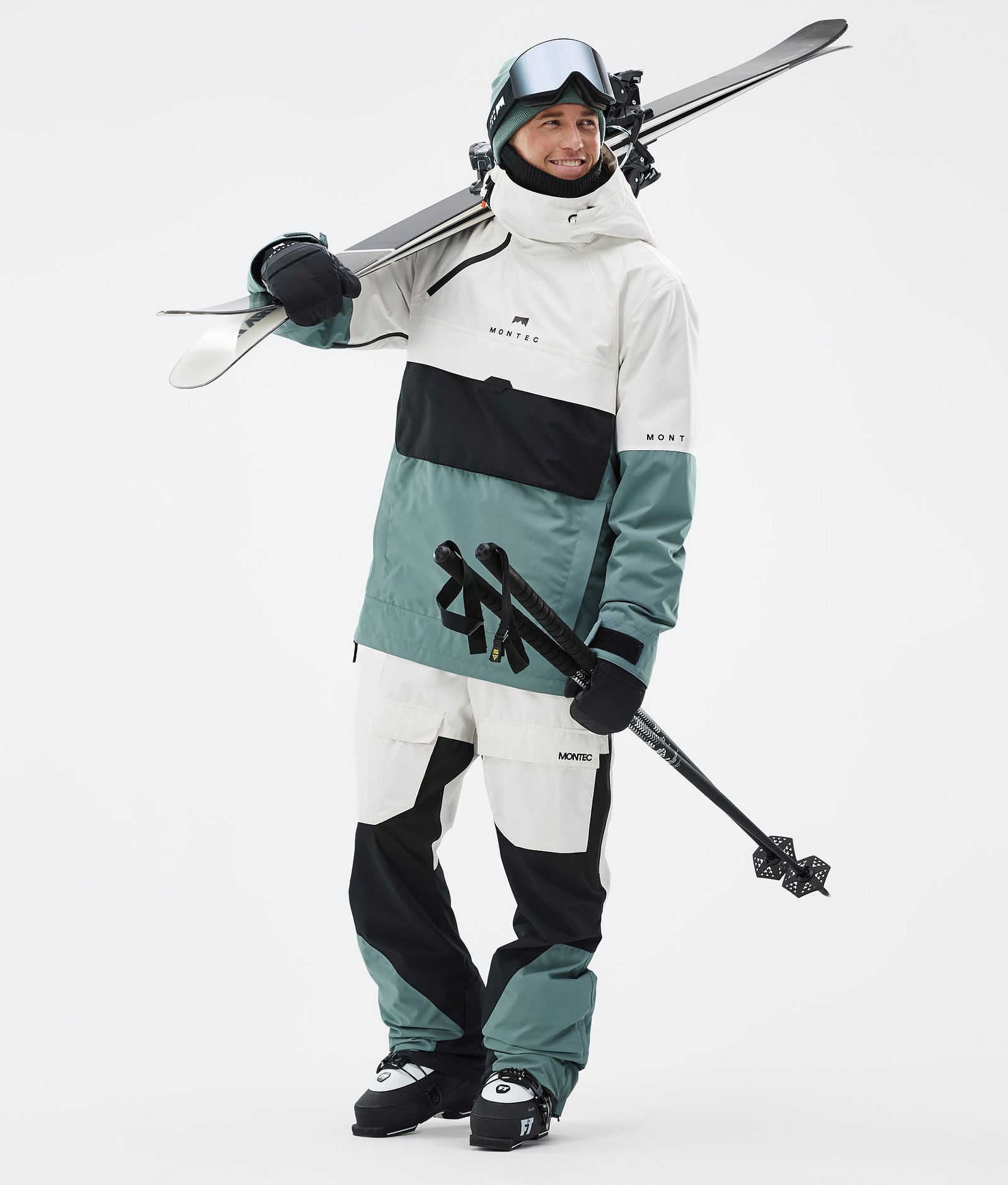 Fawk Ski Pants Men Old White/Black/Atlantic, Image 2 of 7