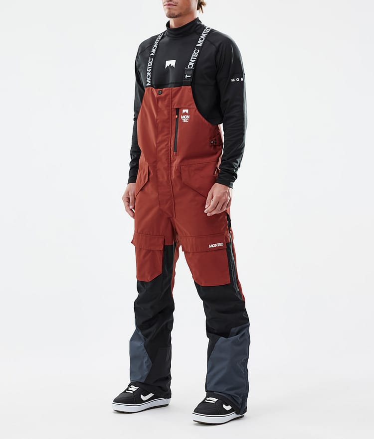 Montec Fawk Pantalon de Snowboard Homme Rust/Black/Metal Blue - Marron