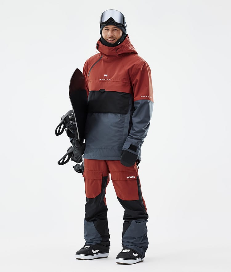 Montec Fawk Snowboard Pants Men Rust/Black/Metal Blue