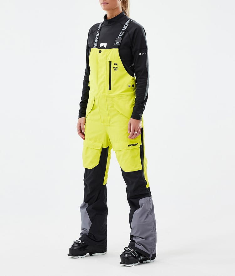 Fawk W Pantalon de Ski Femme Bright Yellow/Black/Light Pearl, Image 1 sur 7