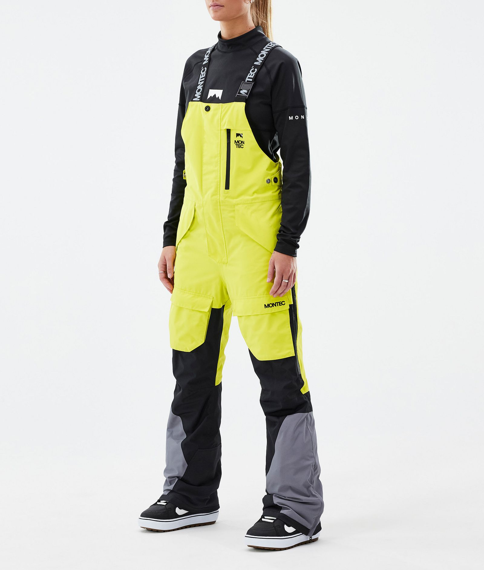 Fawk W Snowboardbyxa Dam Bright Yellow/Black/Light Pearl Renewed, Bild 1 av 7