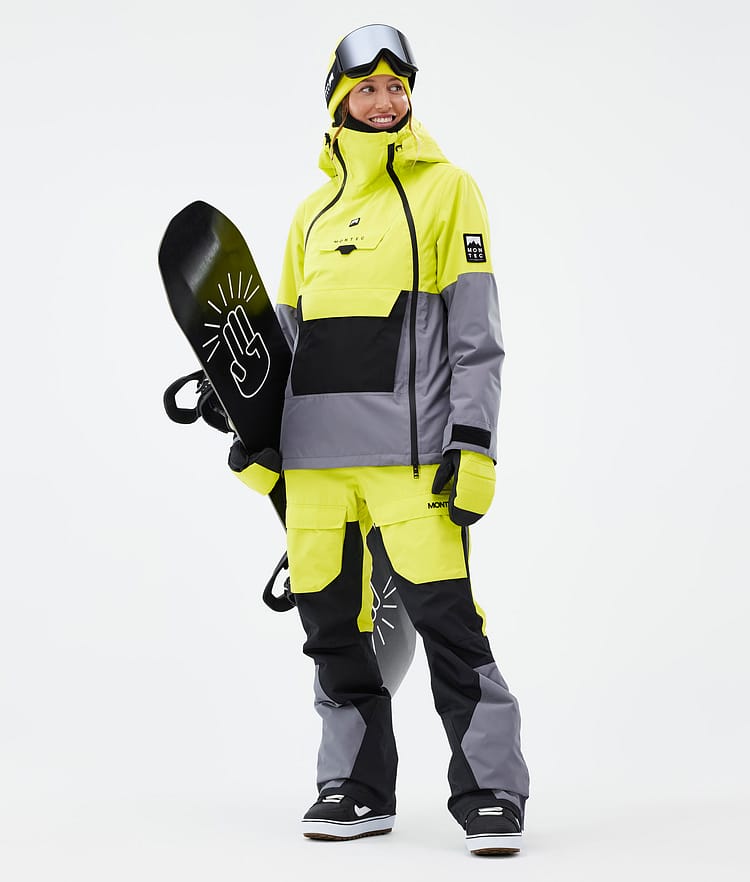 Fawk W Snowboardhose Damen Bright Yellow/Black/Light Pearl Renewed, Bild 2 von 7