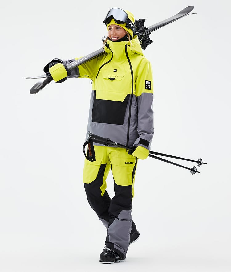Fawk W Pantalon de Ski Femme Bright Yellow/Black/Light Pearl, Image 2 sur 7