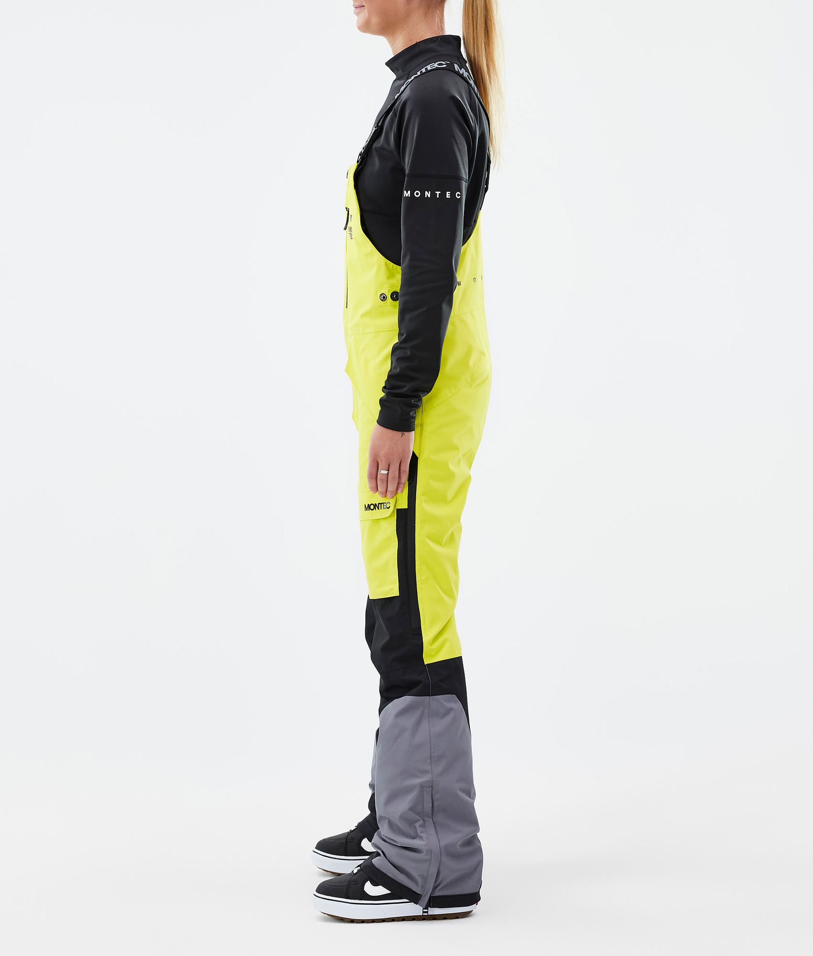 Fawk W Snowboardbyxa Dam Bright Yellow/Black/Light Pearl Renewed, Bild 3 av 7