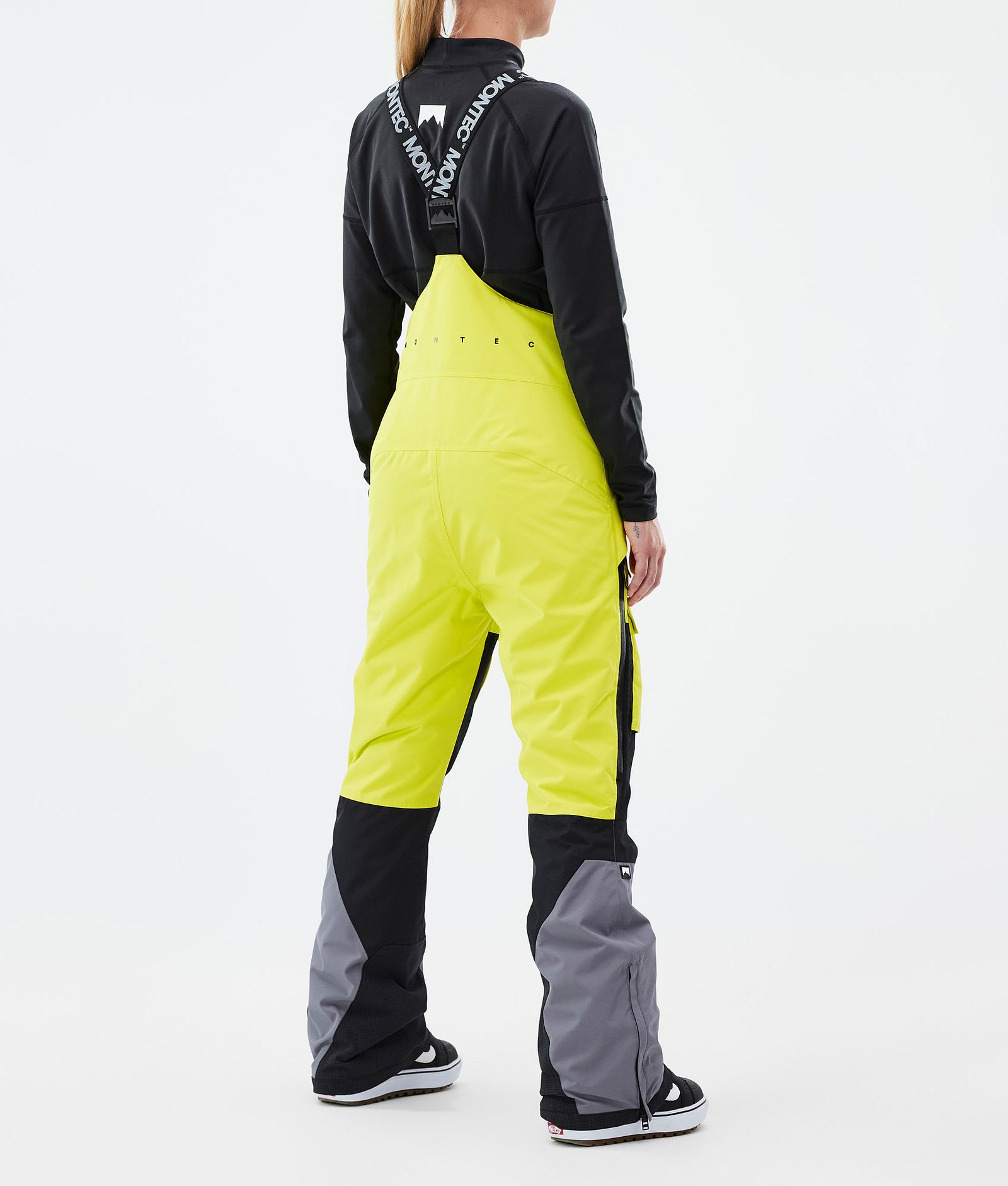 Fawk W Snowboardbyxa Dam Bright Yellow/Black/Light Pearl Renewed, Bild 4 av 7