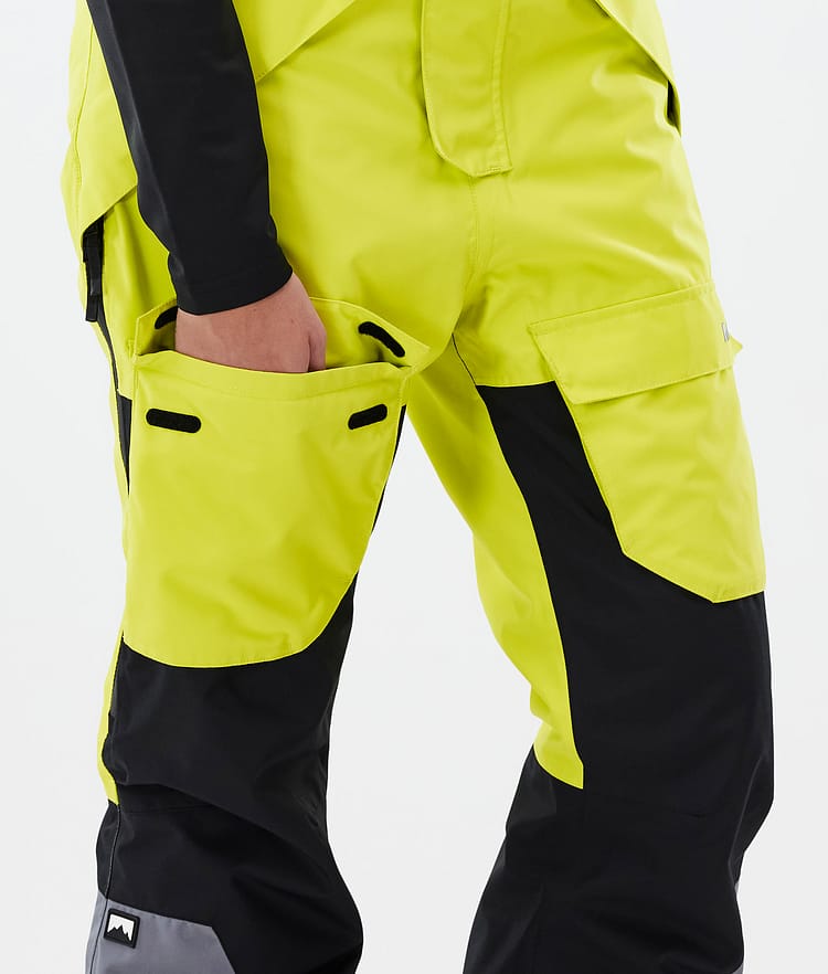 Fawk W Snowboardbyxa Dam Bright Yellow/Black/Light Pearl Renewed, Bild 7 av 7