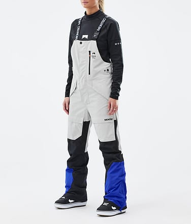Fawk W Pantalon de Snowboard Femme Light Grey/Black/Cobalt Blue