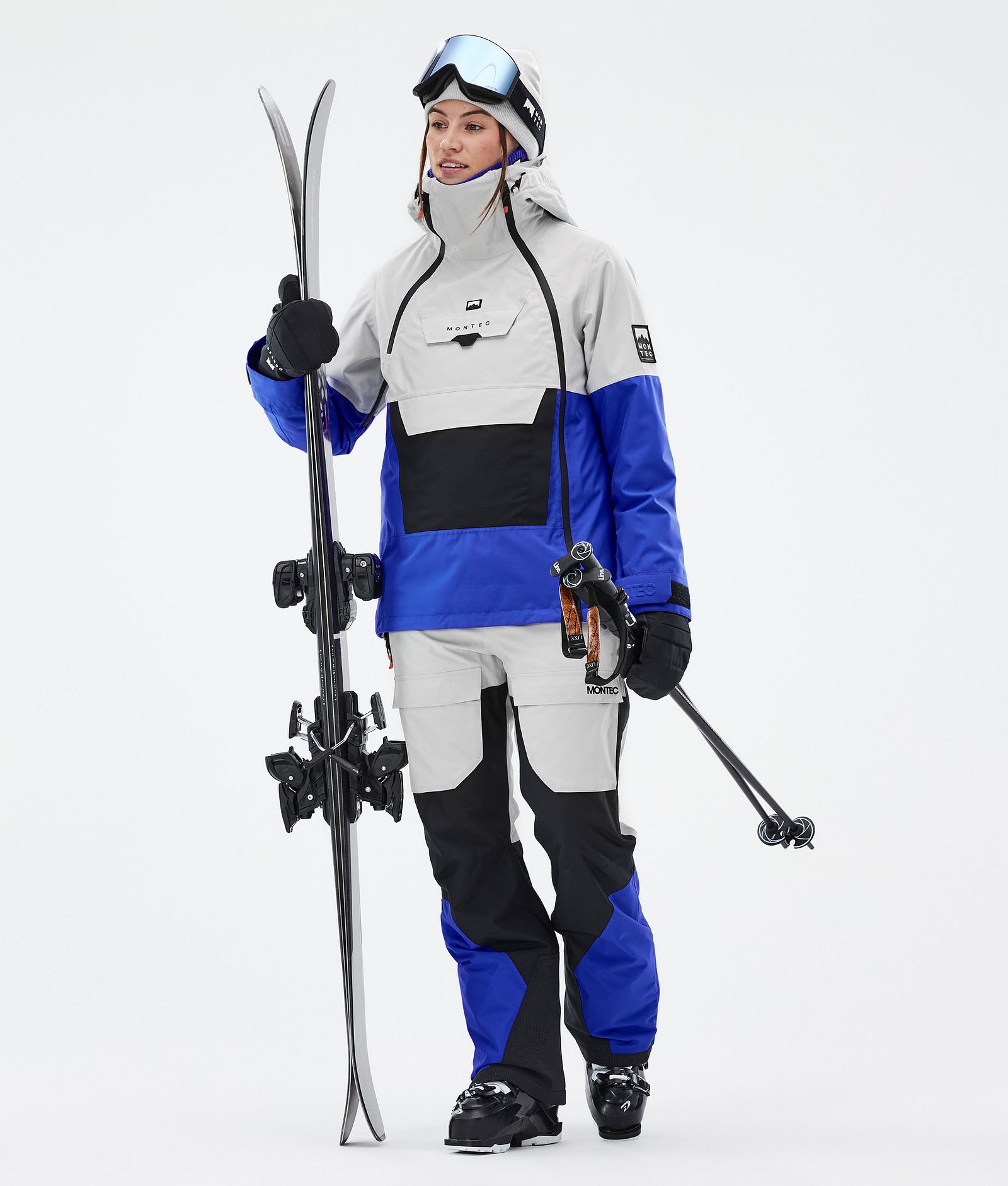 Montec Fawk W Ski Pants Women - Light Grey/Black/Cobalt Blue Shell