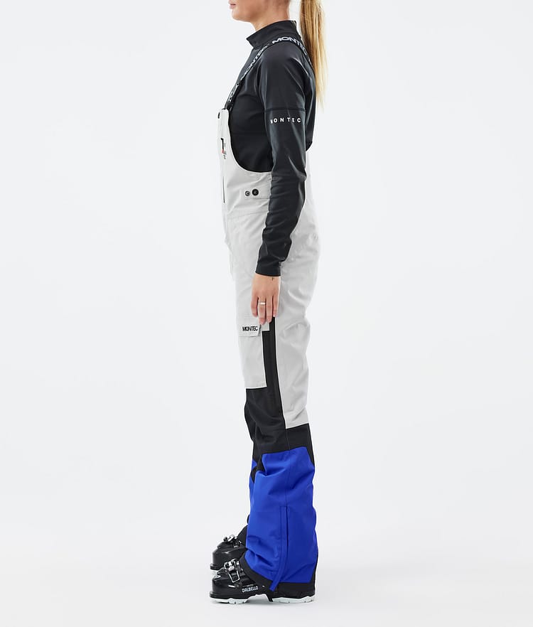 Fawk W Pantalon de Ski Femme Light Grey/Black/Cobalt Blue, Image 3 sur 7