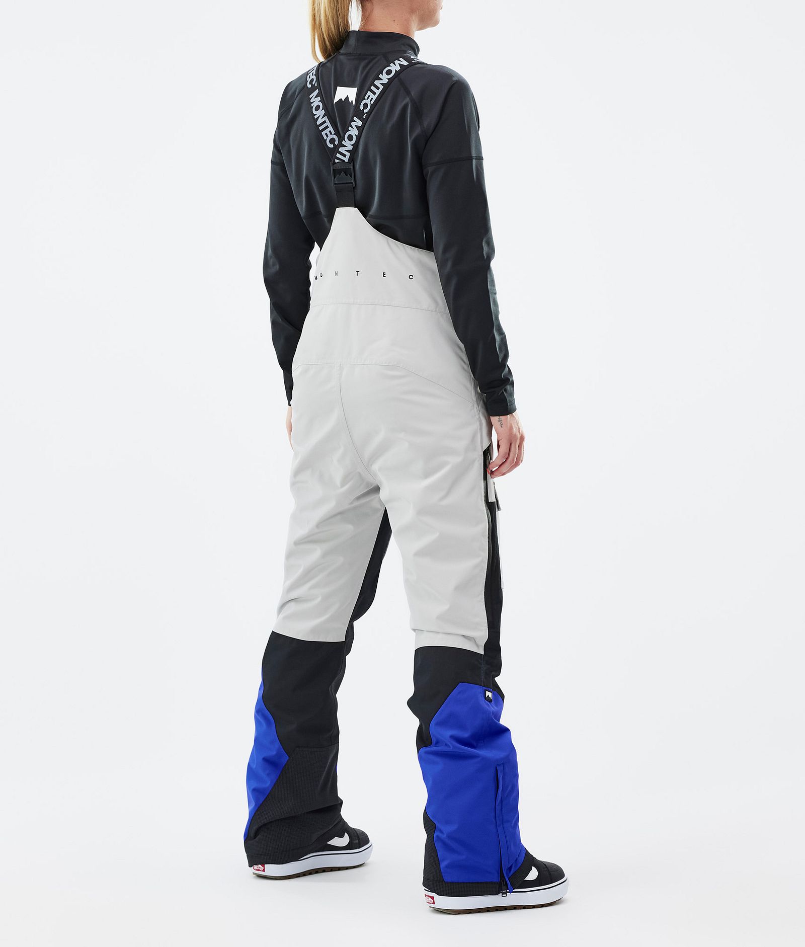 Fawk W Pantalon de Snowboard Femme Light Grey/Black/Cobalt Blue, Image 4 sur 7