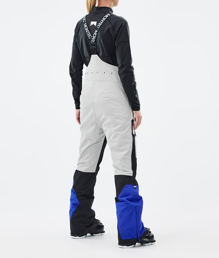 Fawk W Pantalon de Ski Femme Light Grey/Black/Cobalt Blue