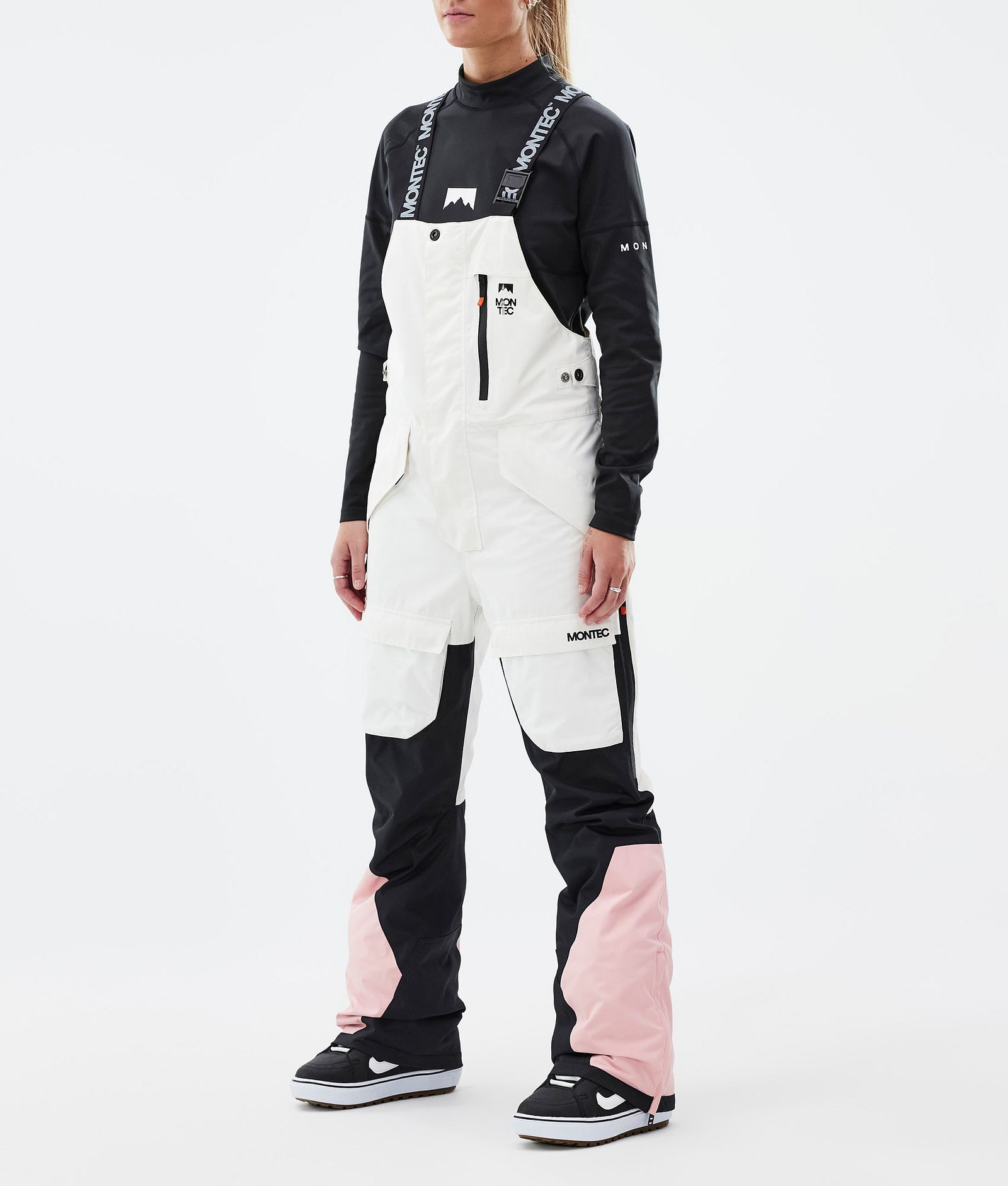 Fawk W Spodnie Snowboardowe Kobiety Old White/Black/Soft Pink