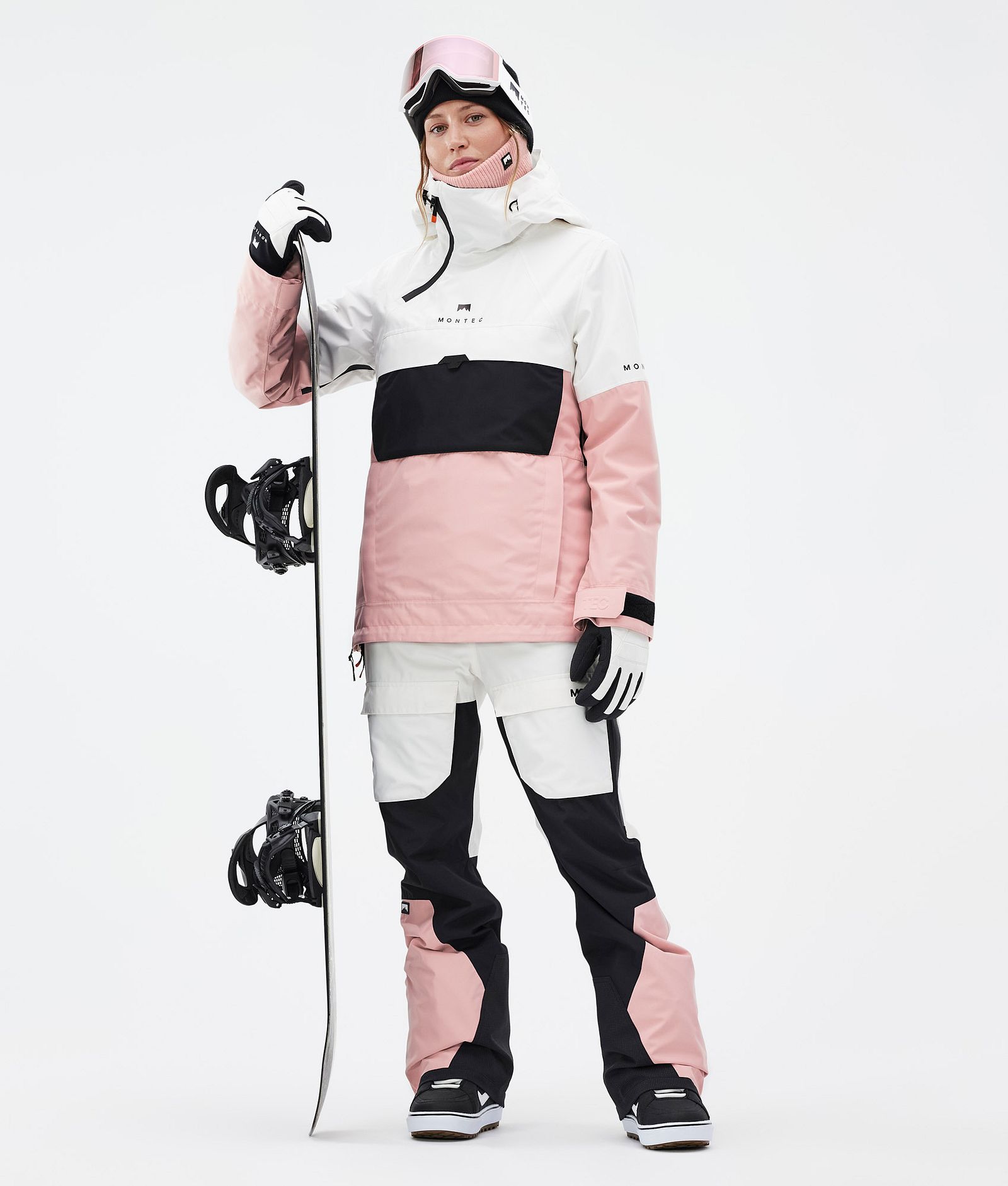 Fawk W Kalhoty na Snowboard Dámské Old White/Black/Soft Pink