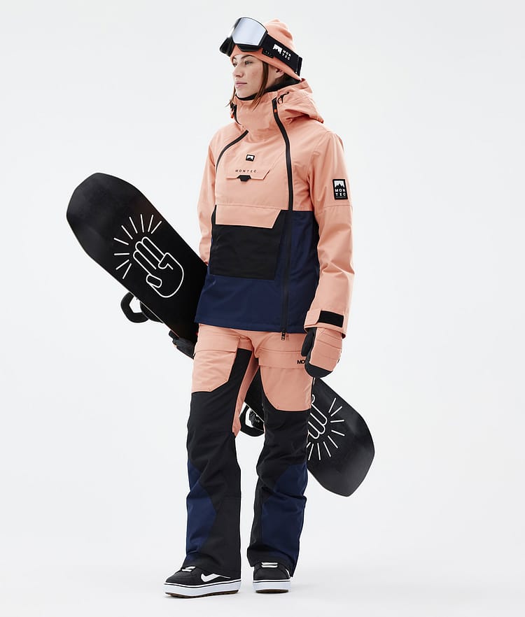 Fawk W Spodnie Snowboardowe Kobiety Faded Peach/Black/Dark Blue, Zdjęcie 2 z 7