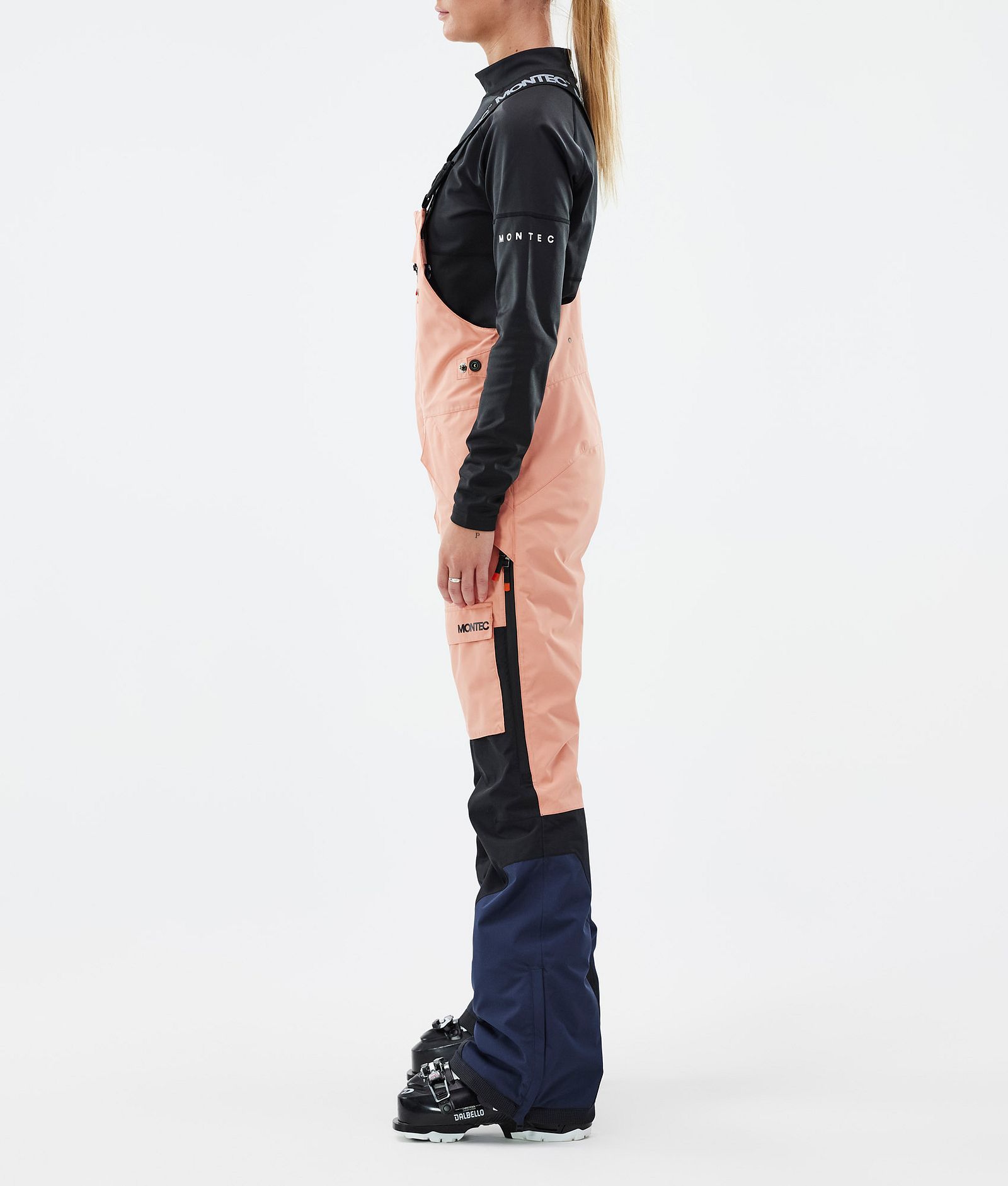 Fawk W Pantalon de Ski Femme Faded Peach/Black/Dark Blue, Image 3 sur 7