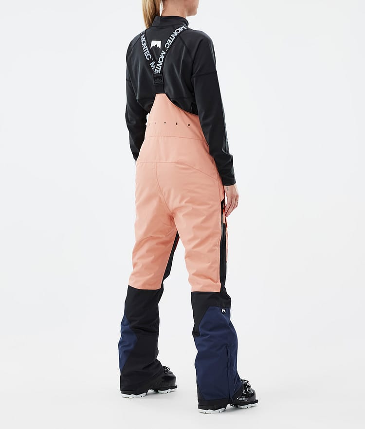 Fawk W Pantalon de Ski Femme Faded Peach/Black/Dark Blue, Image 4 sur 7