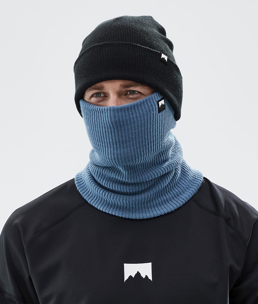 Classic Knitted Facemask Blue Steel