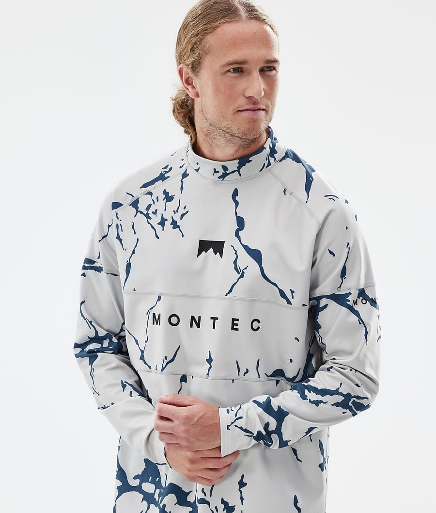 Montec Alpha Tee-shirt thermique Homme Ice/Black - Gris