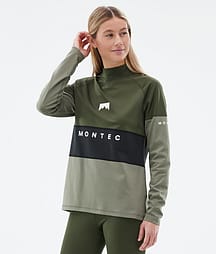 Montec Alpha W 24 Top Termiczny Kobiety Olive Green/Black/Greenish
