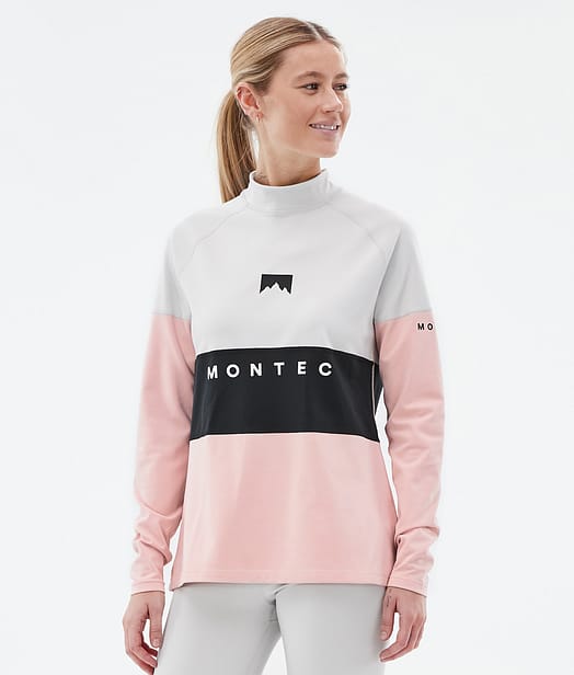 Alpha W Baselayer top Dame Light Grey/Black/Soft Pink
