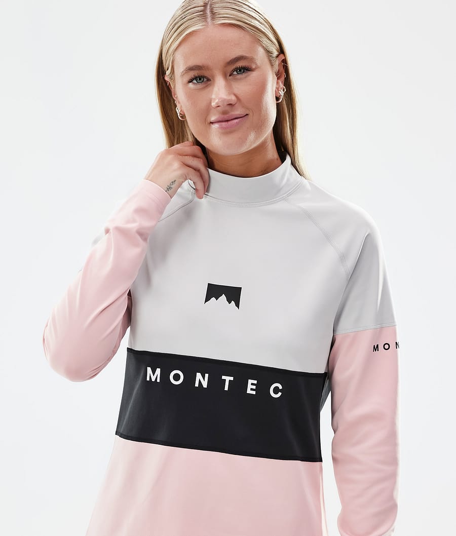 Montec Alpha W Pantalon thermique Femme Light Grey/Black/Soft Pink - Gris