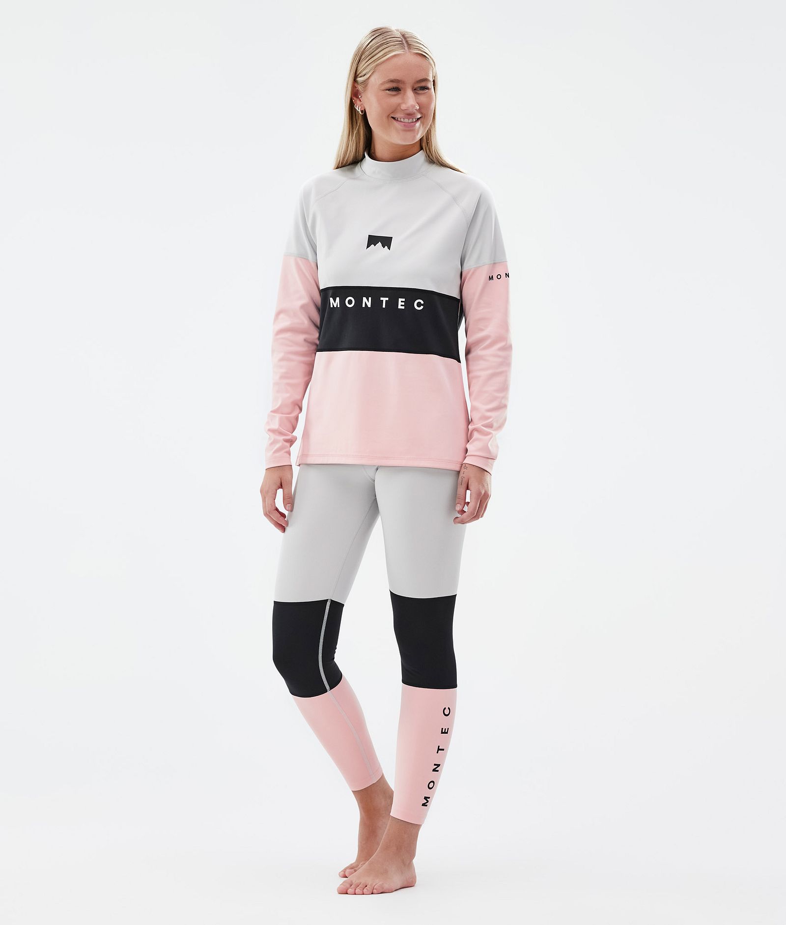 Alpha W Tee-shirt thermique Femme Light Grey/Black/Soft Pink, Image 3 sur 5