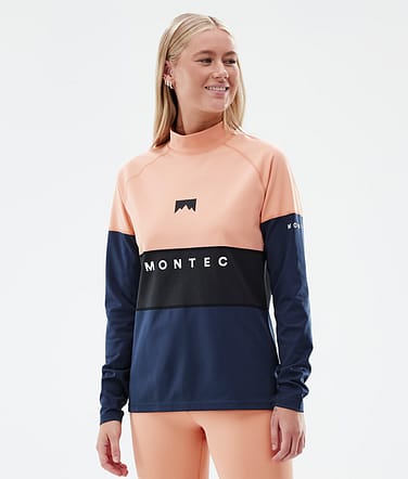 Alpha W Baselayer top Dame Faded Peach/Black/Dark Blue