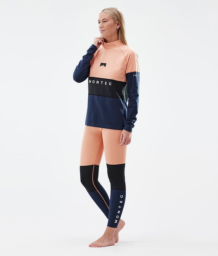 Alpha W Basislaag Top Dames Faded Peach/Black/Dark Blue