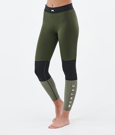Alpha W Termokalhoty Dámské Olive Green/Black/Greenish