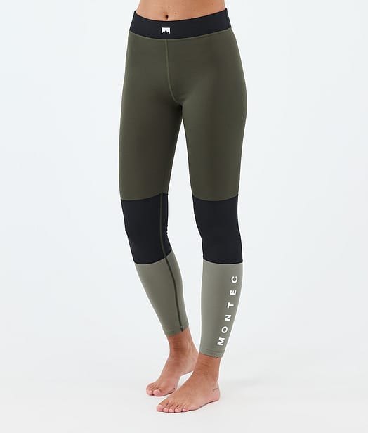 Alpha W Basislaag Broek Dames Olive Green/Black/Greenish