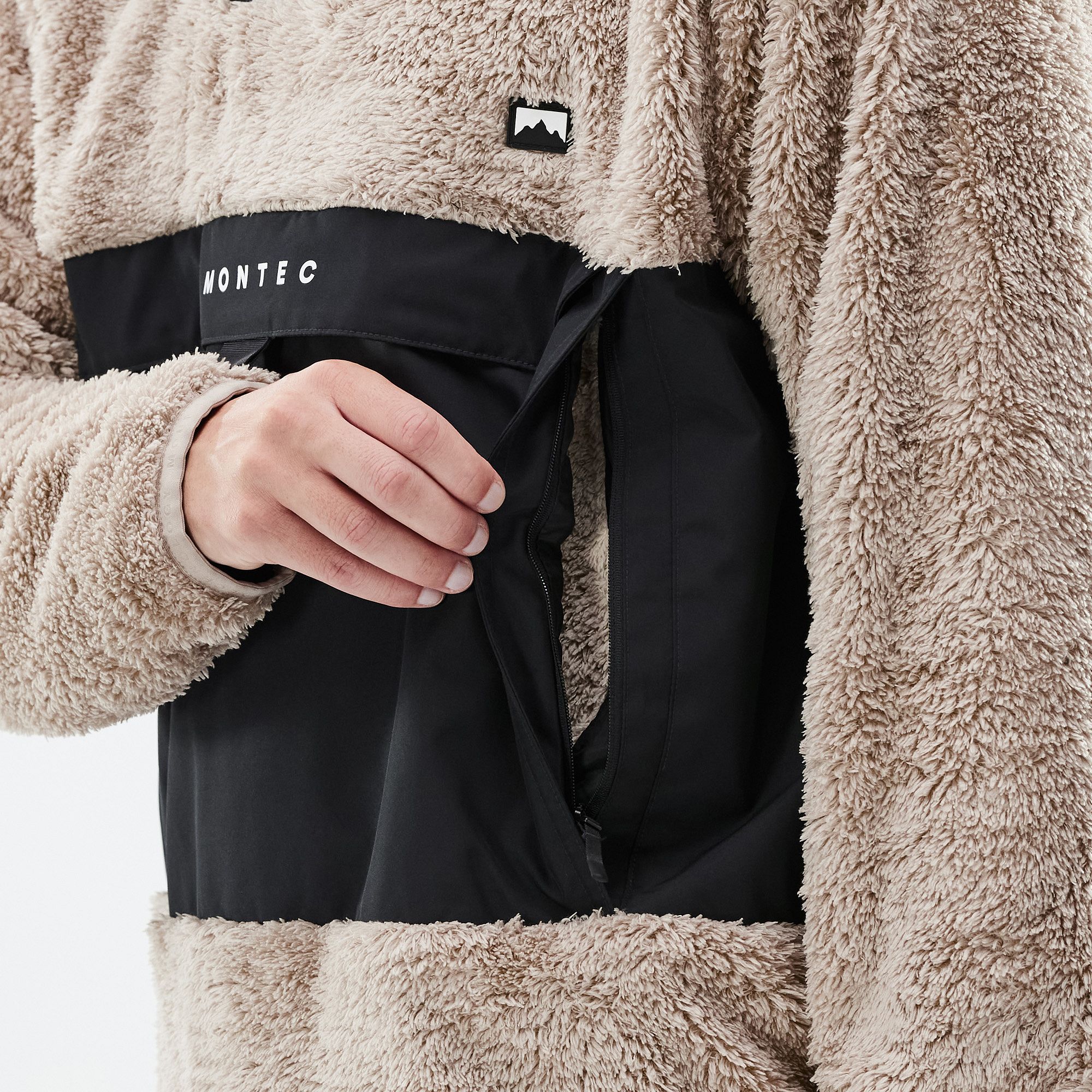 Montec Lima フリースパーカー メンズ Sand/Black - サンド