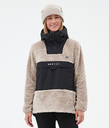 Lima W Fleece Hoodie Damen Sand/Black
