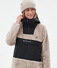 Lima W Fleece-hoodie Dame Sand/Black, Billede 2 af 8