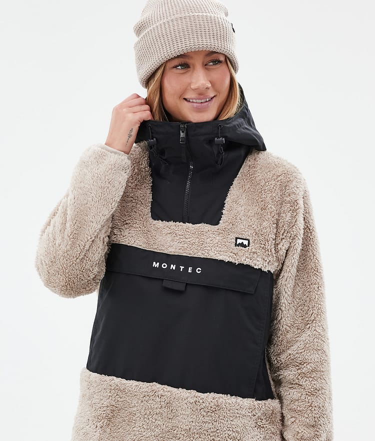 Lima W Fleece-hoodie Dame Sand/Black, Billede 2 af 8