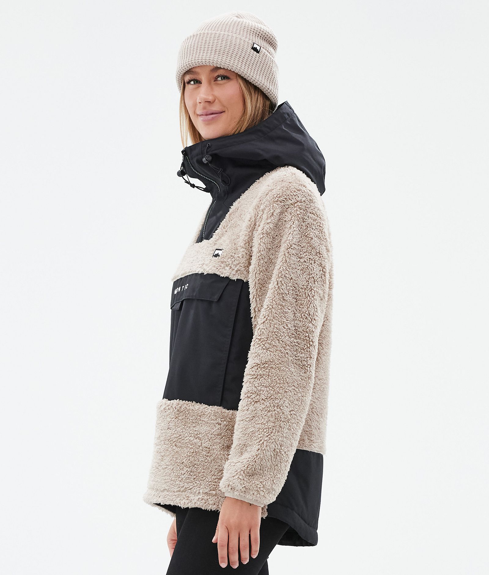 Lima W Fleece-hoodie Dame Sand/Black, Billede 5 af 8
