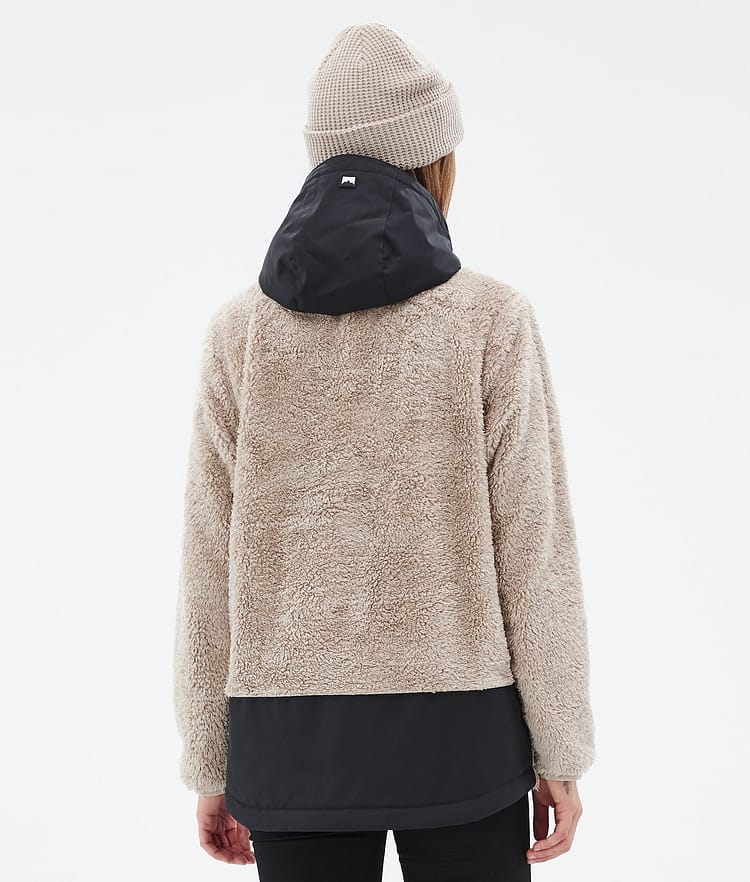 Lima W Fleece-hoodie Dame Sand/Black, Billede 6 af 8