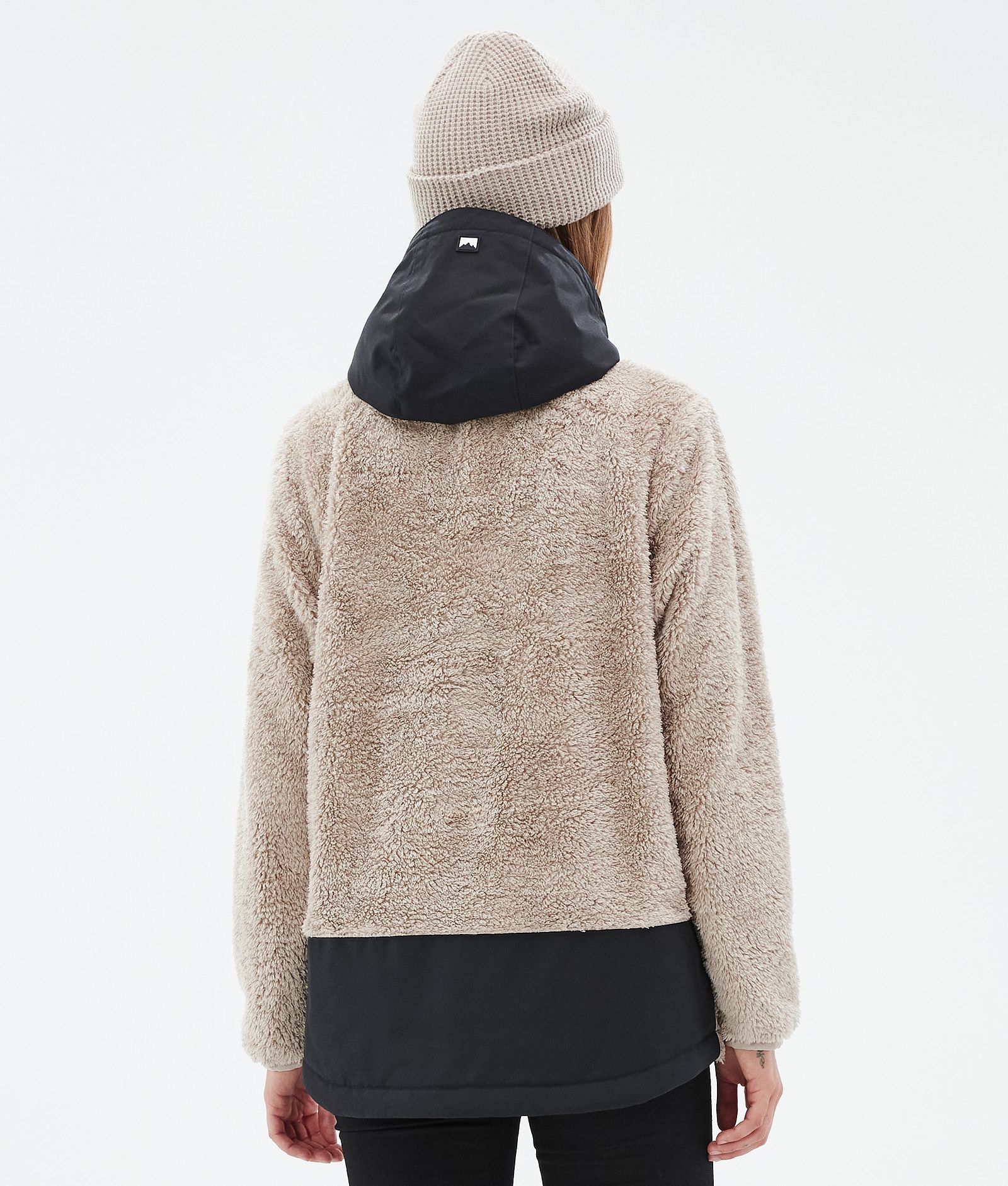 Lima W Fleece-hoodie Dame Sand/Black, Billede 6 af 8