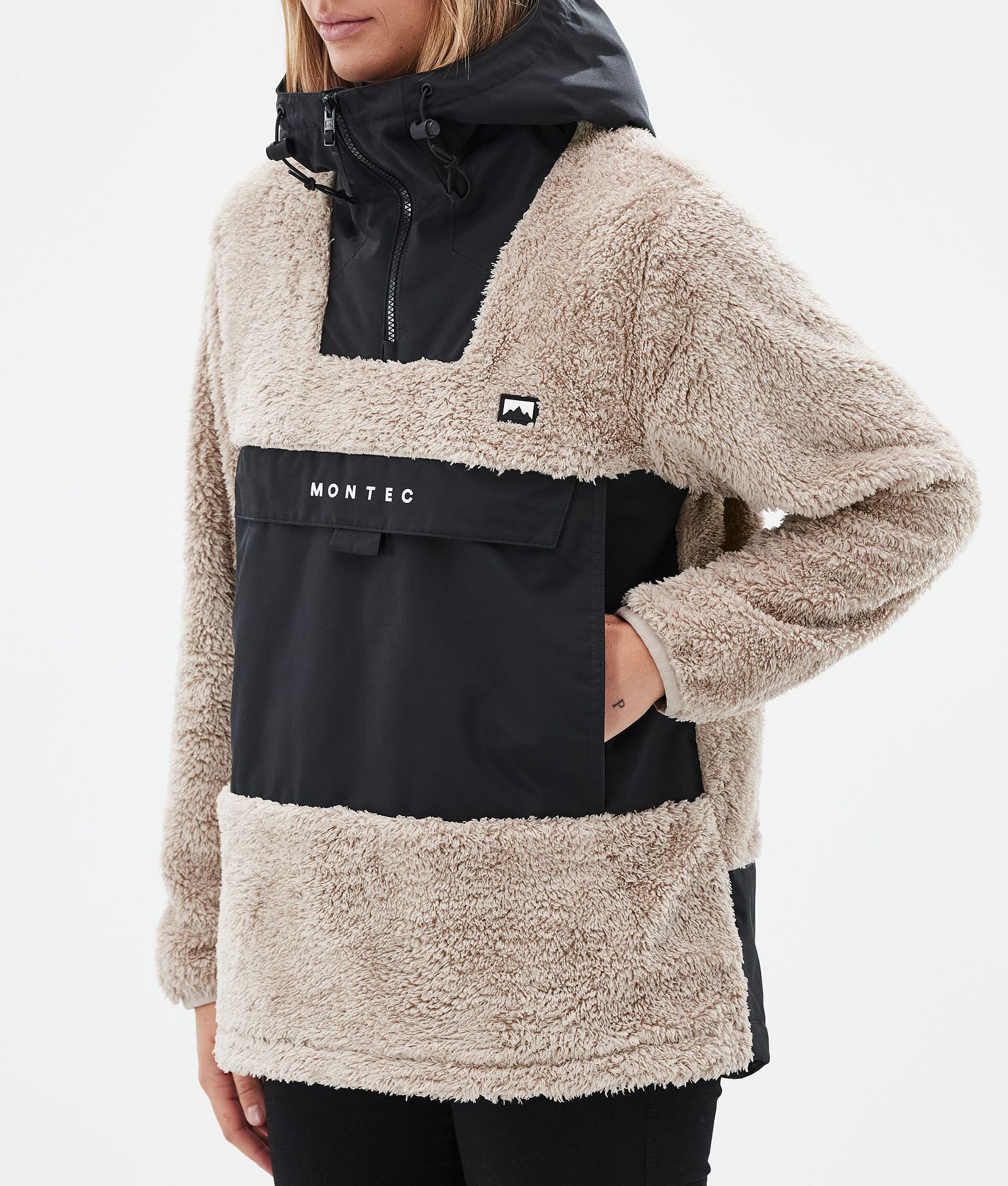 Lima W Fleece-hoodie Dame Sand/Black, Billede 7 af 8