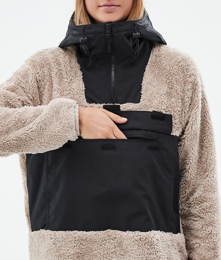 Lima W Fleece-hoodie Dame Sand/Black, Billede 8 af 8