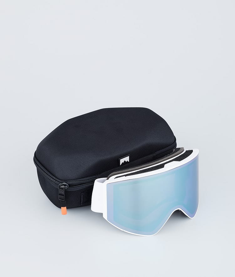 Scope Ski Goggles White W/White Moon Blue Mirror, Image 4 of 6