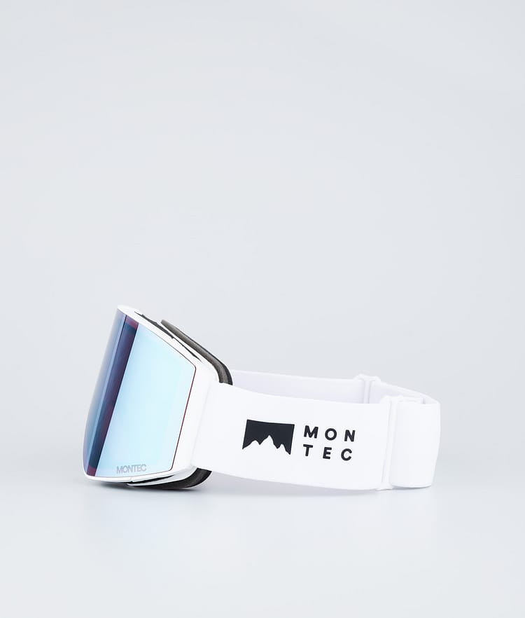 Scope Ski Goggles White W/White Moon Blue Mirror