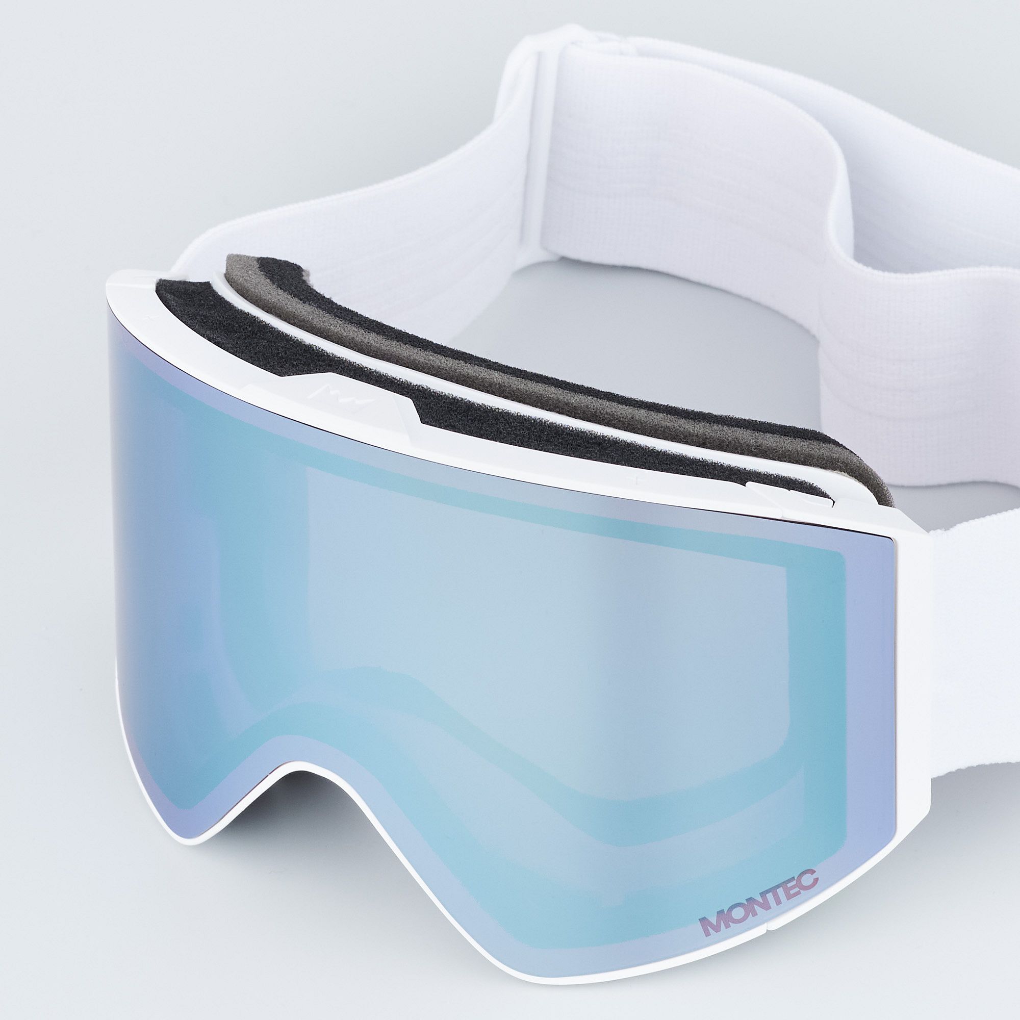 Montec Scope Ski Goggles White W/White Moon Blue Mirror